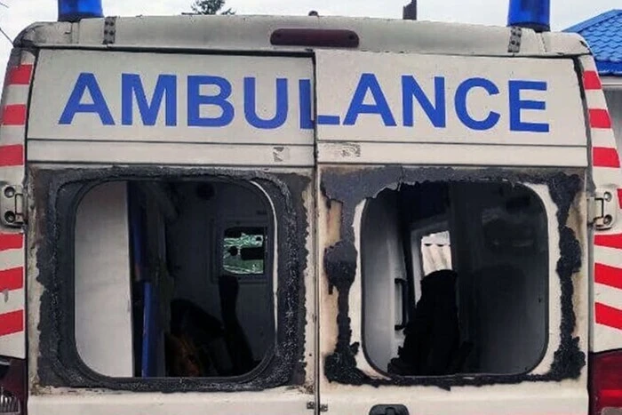 Drone attacking ambulance in Kherson